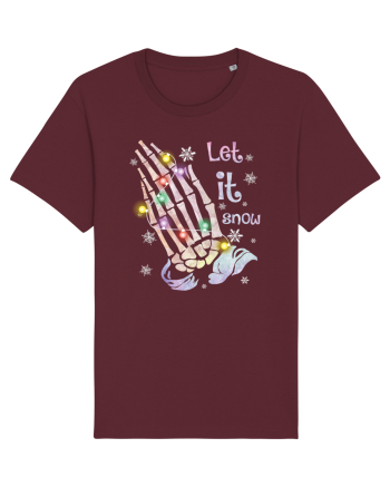 Let It Snow Skeleton Hands Burgundy