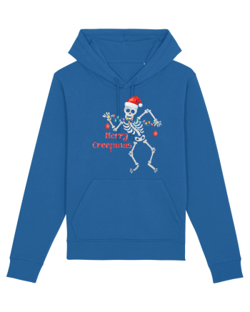 Merry Creepmas Skeleton Christmas Royal Blue