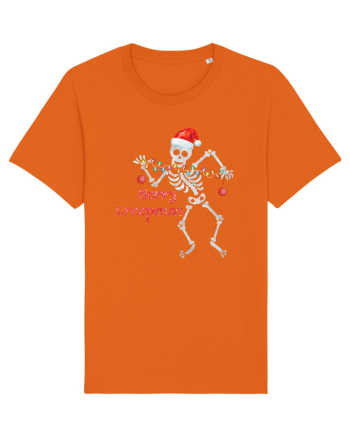 Merry Creepmas Skeleton Christmas Bright Orange