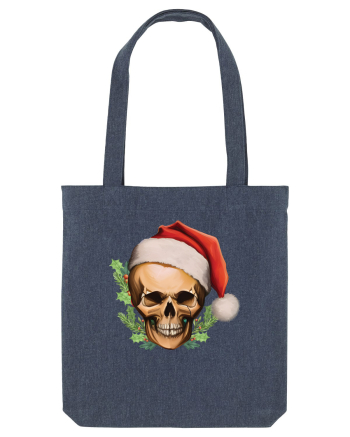 Santa Skull Christmas Midnight Blue