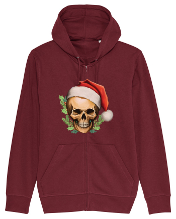 Santa Skull Christmas Burgundy