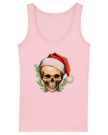 Santa Skull Christmas Cotton Pink