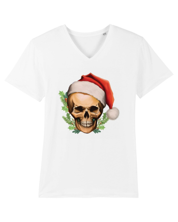Santa Skull Christmas White