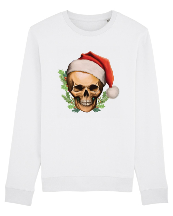 Santa Skull Christmas White