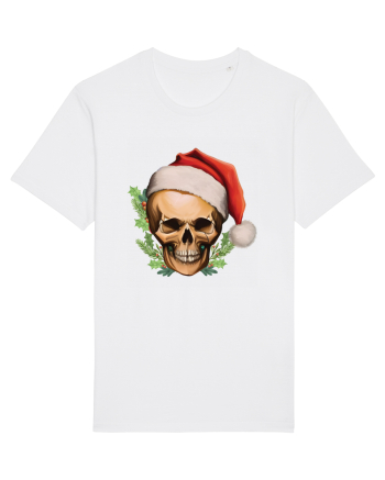 Santa Skull Christmas White