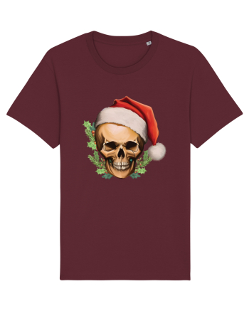 Santa Skull Christmas Burgundy