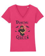 Dancing Queen Wednesday Addams Tricou mânecă scurtă guler V Damă Evoker