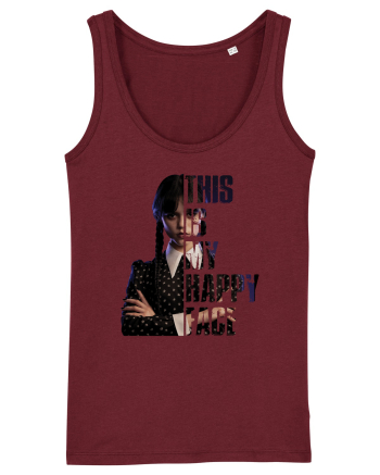 This Is My Happy Face Wednesday Addams Burgundy