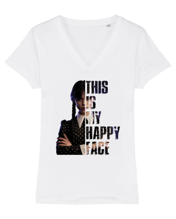 This Is My Happy Face Wednesday Addams White