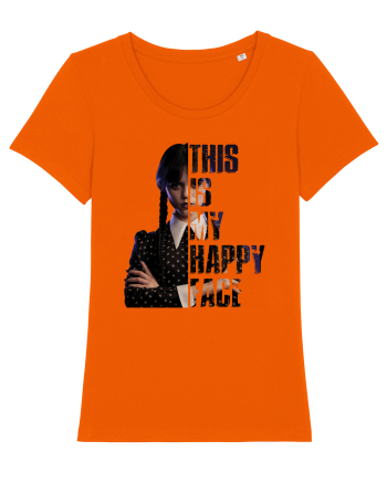 This Is My Happy Face Wednesday Addams Bright Orange