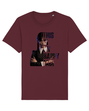 This Is My Happy Face Wednesday Addams Burgundy