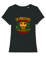 The World is not THAT BAD Tricou mânecă scurtă guler larg fitted Damă Expresser