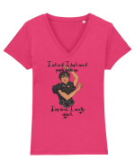 I act as if I don't care if people dislike me Tricou mânecă scurtă guler V Damă Evoker
