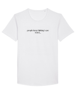 people keep thinking i care weird... Tricou mânecă scurtă guler larg Bărbat Skater