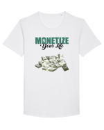 Monetize your life Tricou mânecă scurtă guler larg Bărbat Skater