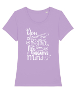 Gândește pozitiv Tricou mânecă scurtă guler larg fitted Damă Expresser