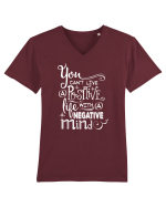 Gândește pozitiv Tricou mânecă scurtă guler V Bărbat Presenter