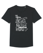 Gândește pozitiv Tricou mânecă scurtă guler larg Bărbat Skater