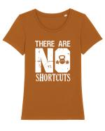 There are no shortcuts Tricou mânecă scurtă guler larg fitted Damă Expresser