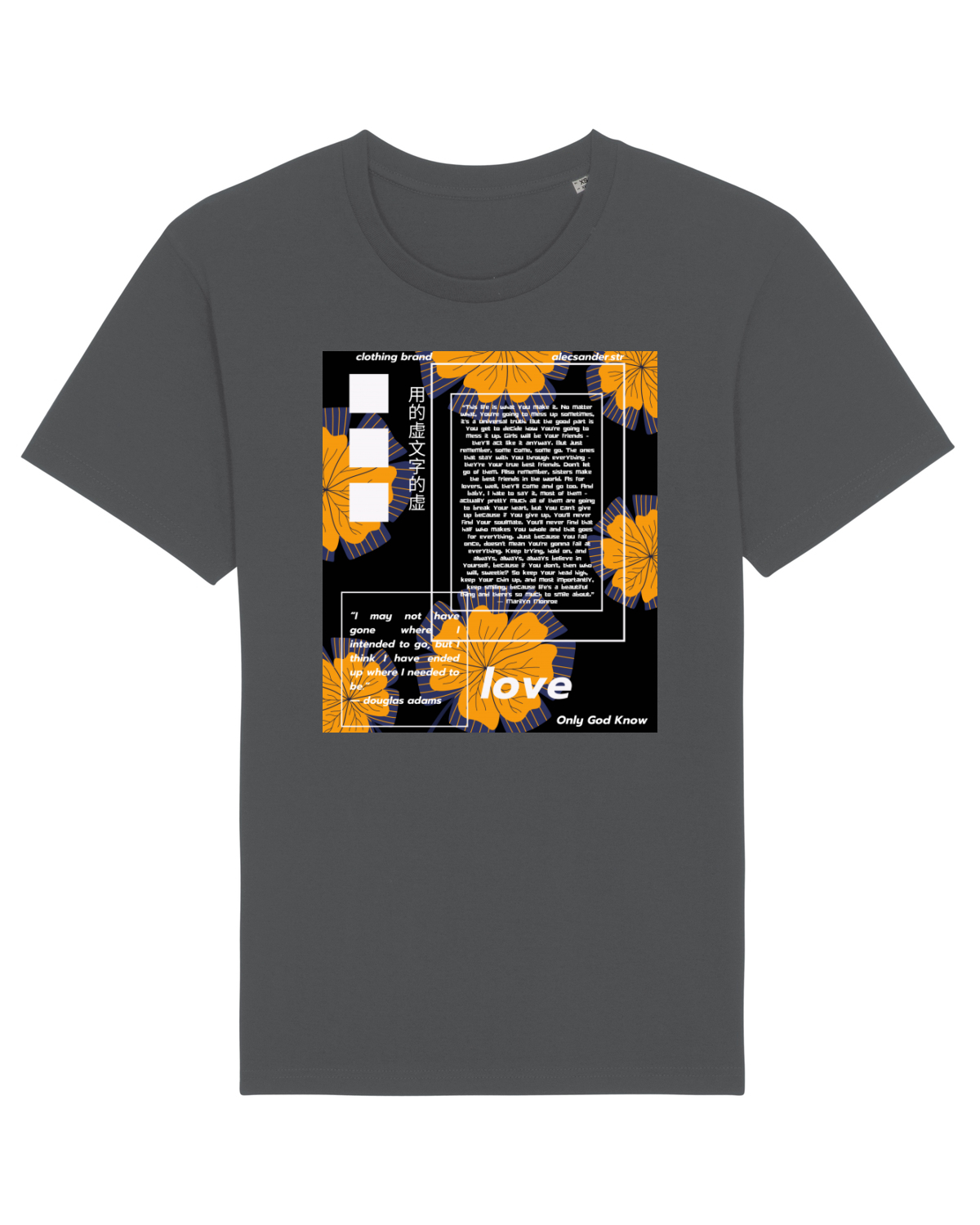 Tricou mânecă scurtă Unisex Rocker Anthracite