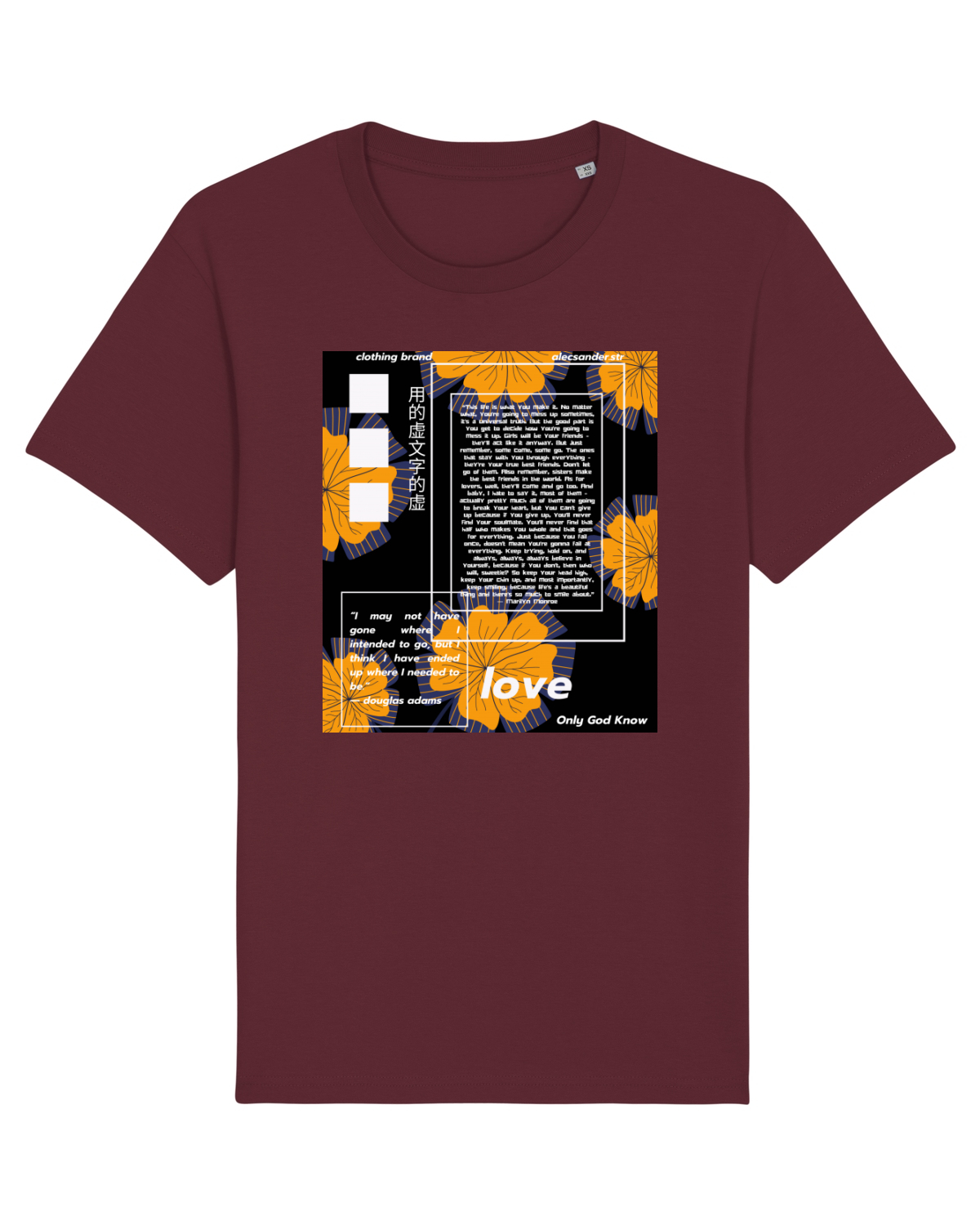 Tricou mânecă scurtă Unisex Rocker Burgundy