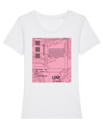 love 3 Tricou mânecă scurtă guler larg fitted Damă Expresser