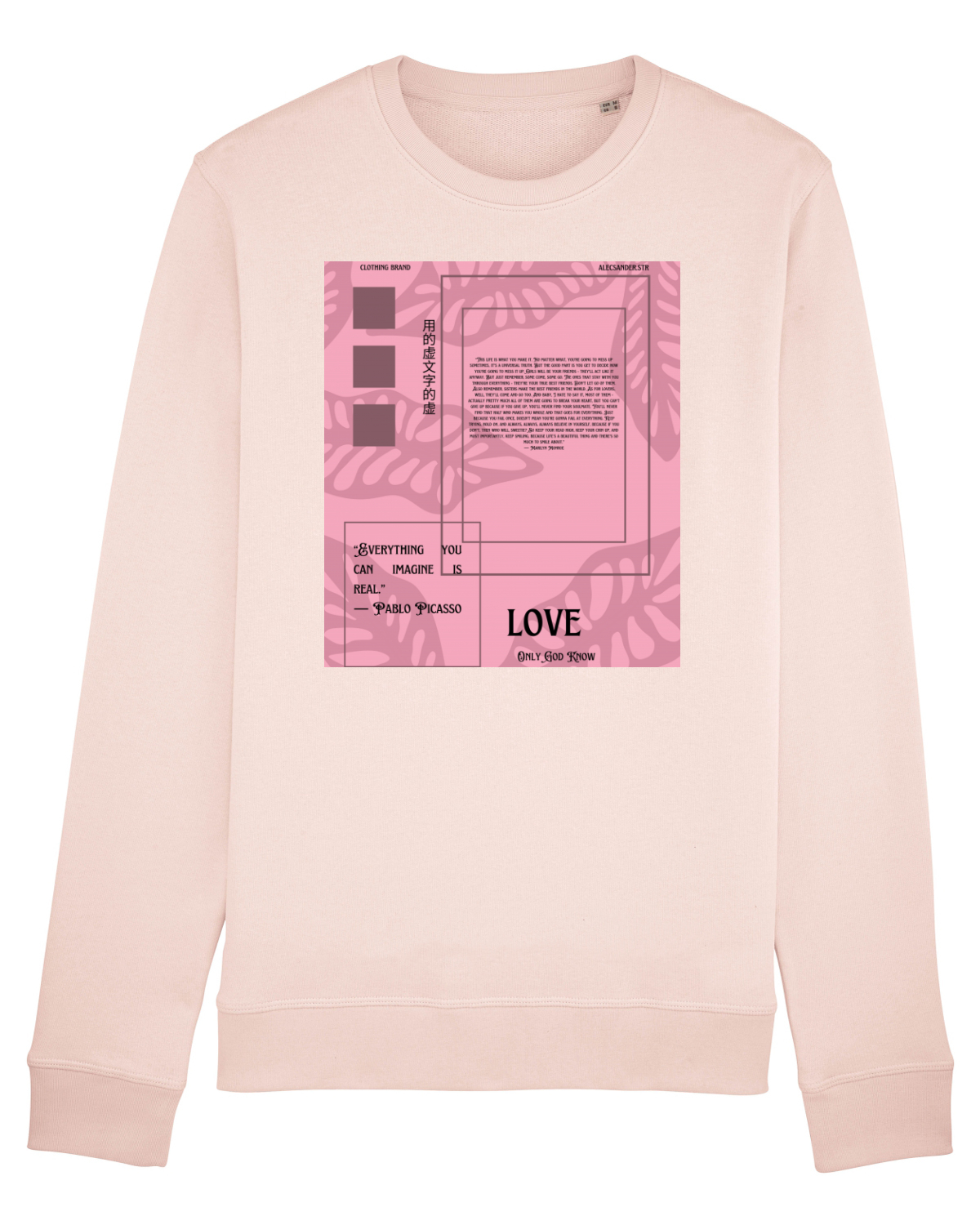 Bluză mânecă lungă Unisex Rise Candy Pink