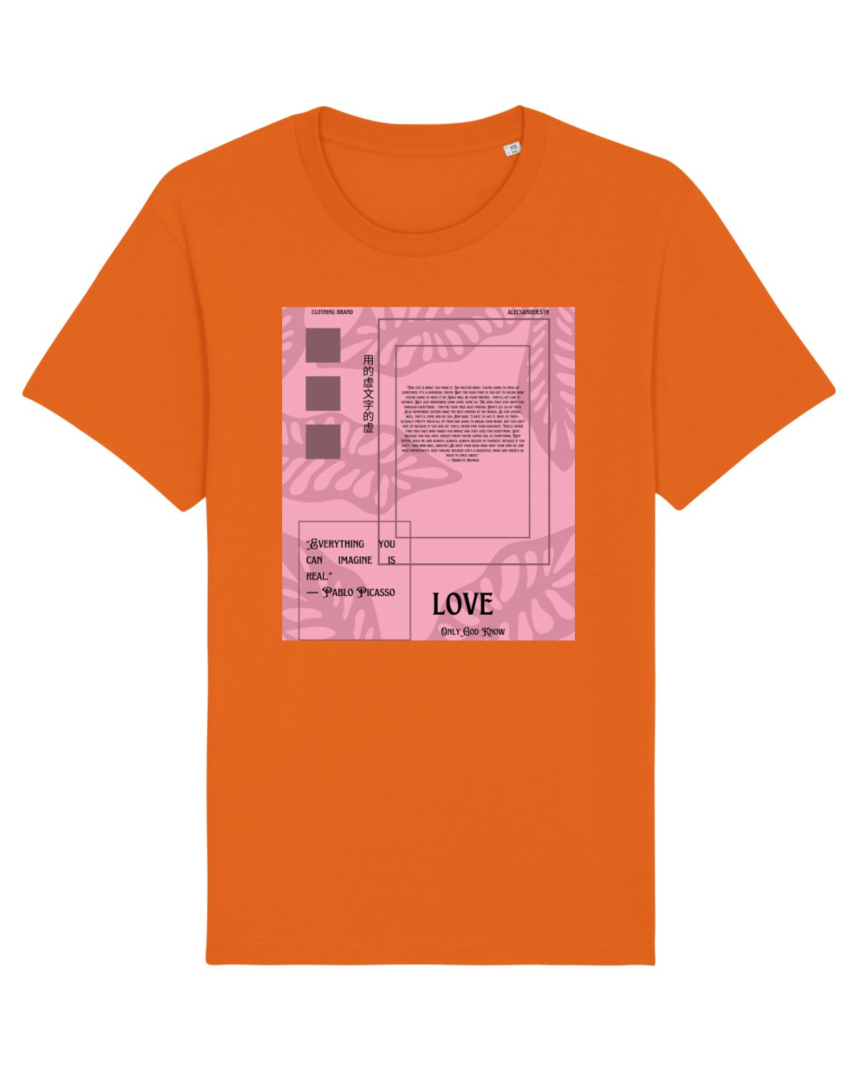 Tricou mânecă scurtă Unisex Rocker Bright Orange
