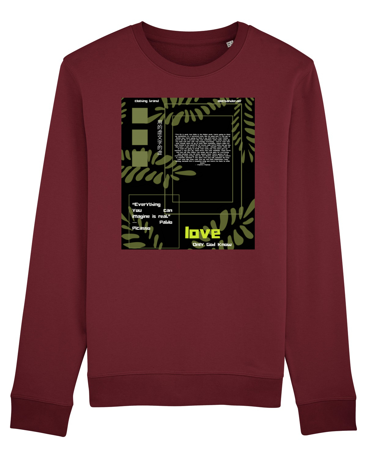 Bluză mânecă lungă Unisex Rise Burgundy