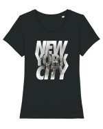 New york city Tricou mânecă scurtă guler larg fitted Damă Expresser