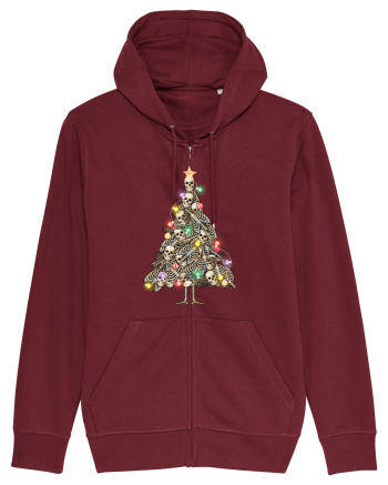 Skulls Christmas Tree Burgundy