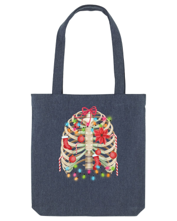 Skeleton Ribs Christmas Tree Midnight Blue