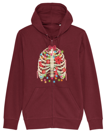 Skeleton Ribs Christmas Tree Burgundy