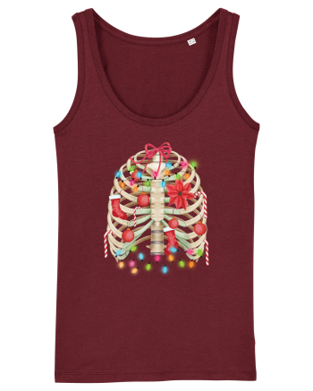 Skeleton Ribs Christmas Tree Burgundy