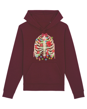 Skeleton Ribs Christmas Tree Burgundy