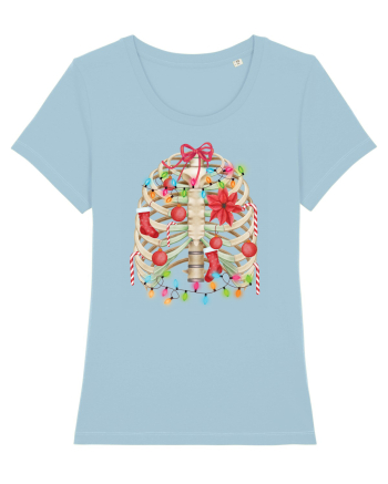 Skeleton Ribs Christmas Tree Sky Blue