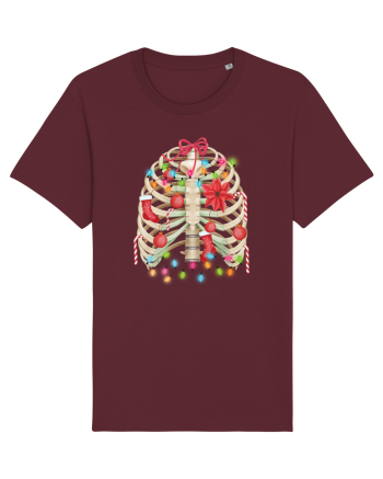 Skeleton Ribs Christmas Tree Burgundy