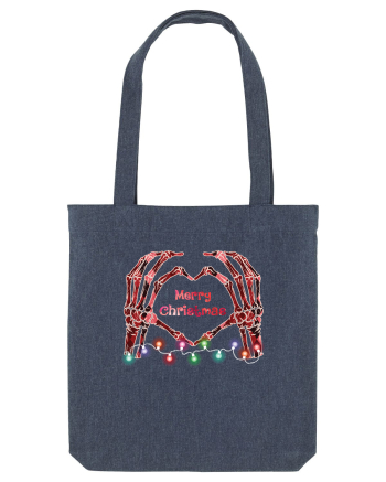 Skeleton Hands Merry Christmas Midnight Blue