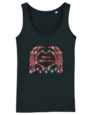 Skeleton Hands Merry Christmas Black
