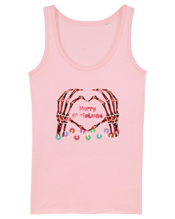 Skeleton Hands Merry Christmas Cotton Pink