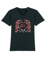 Skeleton Hands Merry Christmas Tricou mânecă scurtă guler V Bărbat Presenter