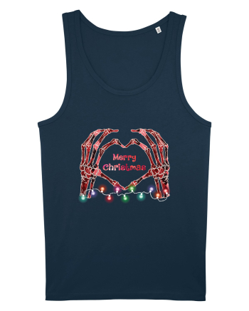 Skeleton Hands Merry Christmas Navy