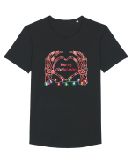 Skeleton Hands Merry Christmas Tricou mânecă scurtă guler larg Bărbat Skater