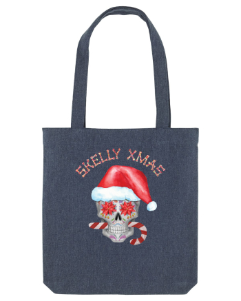 Skelly Xmas Skull Christmas Candy Midnight Blue