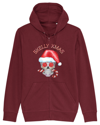 Skelly Xmas Skull Christmas Candy Burgundy