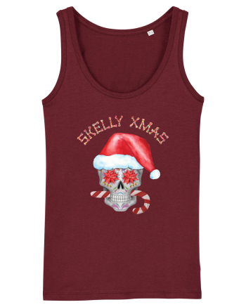 Skelly Xmas Skull Christmas Candy Burgundy