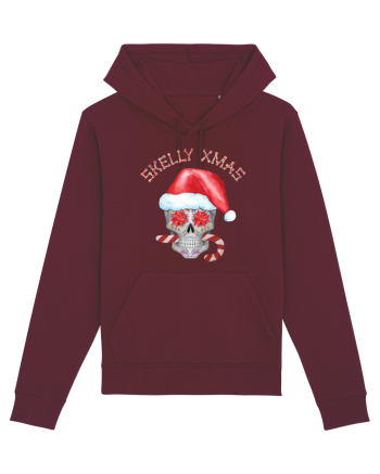 Skelly Xmas Skull Christmas Candy Burgundy
