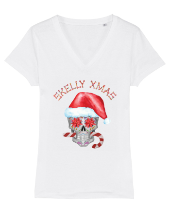 Skelly Xmas Skull Christmas Candy White