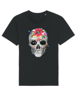 Skull With Christmas Lights Tricou mânecă scurtă Unisex Rocker