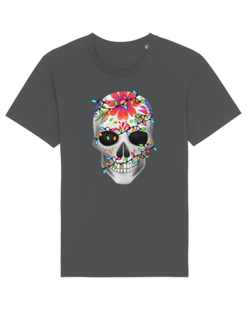 Skull With Christmas Lights Anthracite